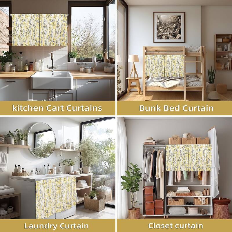 DriftAway Pinch Pleat Kitchen Curtains Linen Textured 30×36