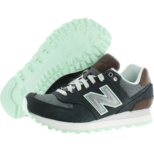 new balance 574 colour block canvas trainers