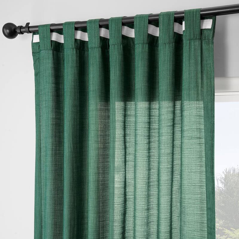 Exclusive Fabrics Rustic Linen Weave Light Filtering Curtains for Bedroom & Living Room Curtains - 2 Panel Drapes