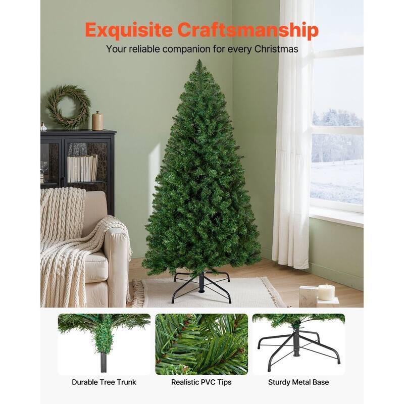 Green PVC and Iron 4x2.6 ft Pre-Lit Christmas Tree with 120 LED Lights and 8 Modes - 2.6 x 4 ft