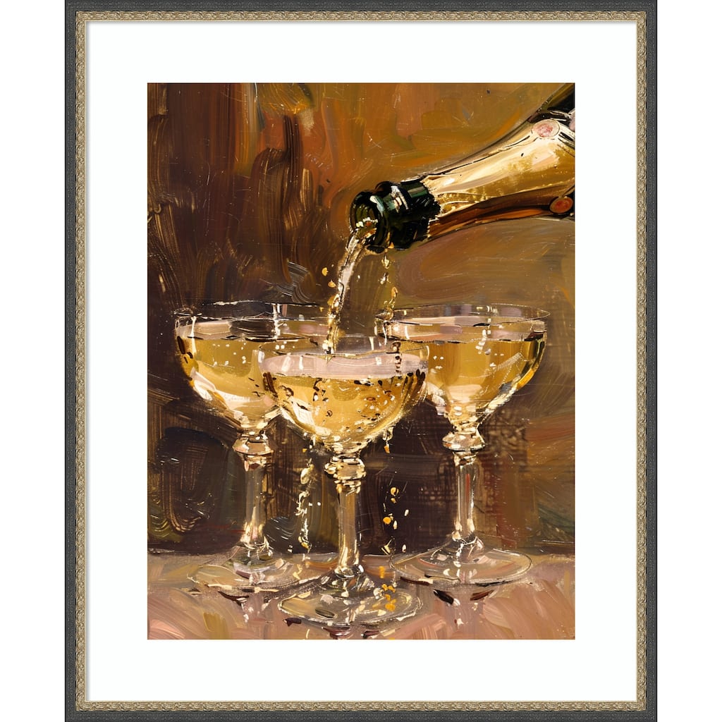 Vintage Champagne by Jolly and Dash Wood Framed Wall Art Print