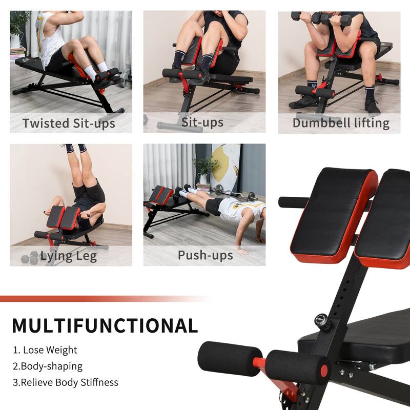 Soozier Adjustable Workout Bench Sit-Up Bench with 2 Decline Angles