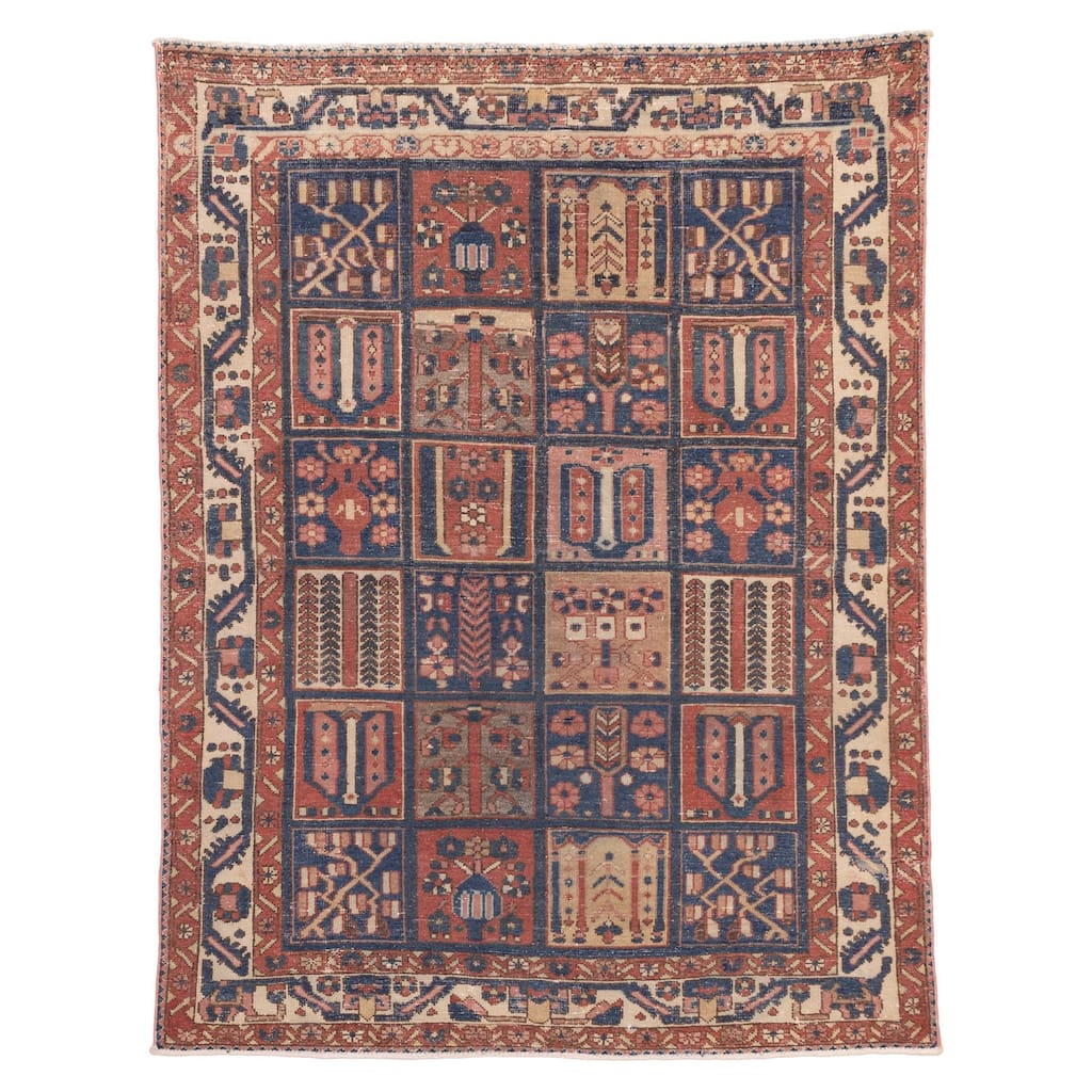 ECARPETGALLERY Hand-knotted Kayseri Vintage Navy, Red Wool Rug - 4'10 x 6'3