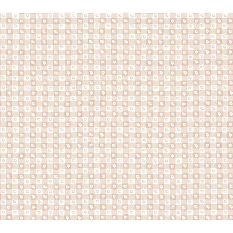 Rifle Paper Co. Daisy Gingham Blush Floral Check Premium Peel + Stick Wallpaper