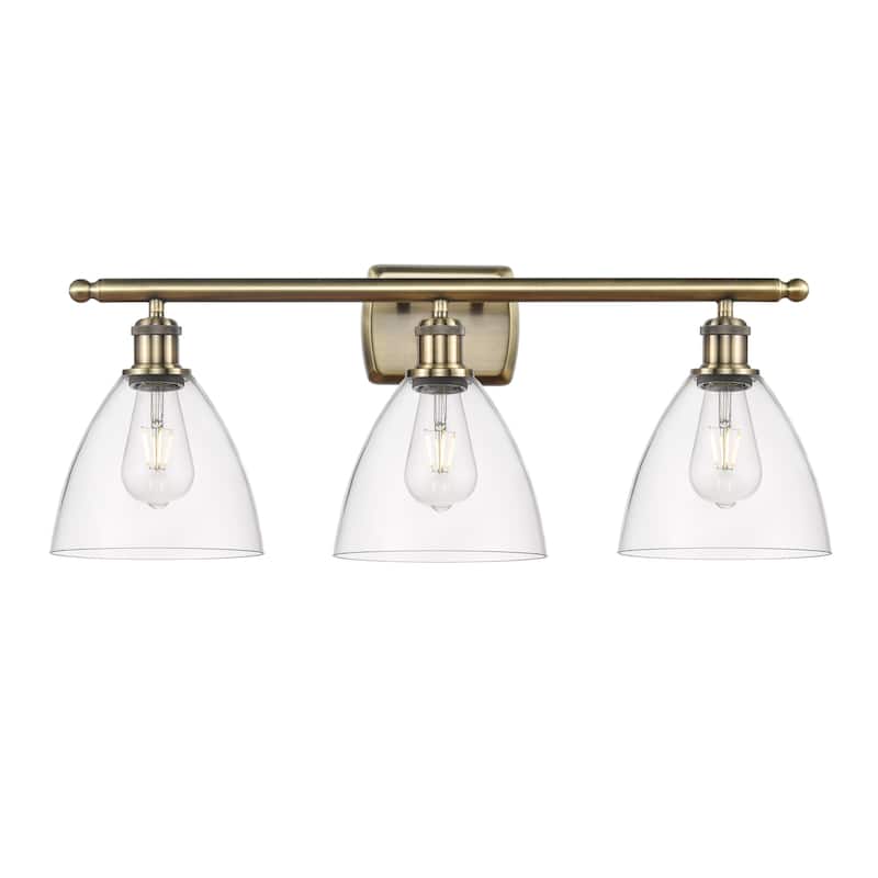 Innovations Lighting 516-3W-11-28 Bristol Vanity Bristol 3 Light 28" - Antique Brass / Clear
