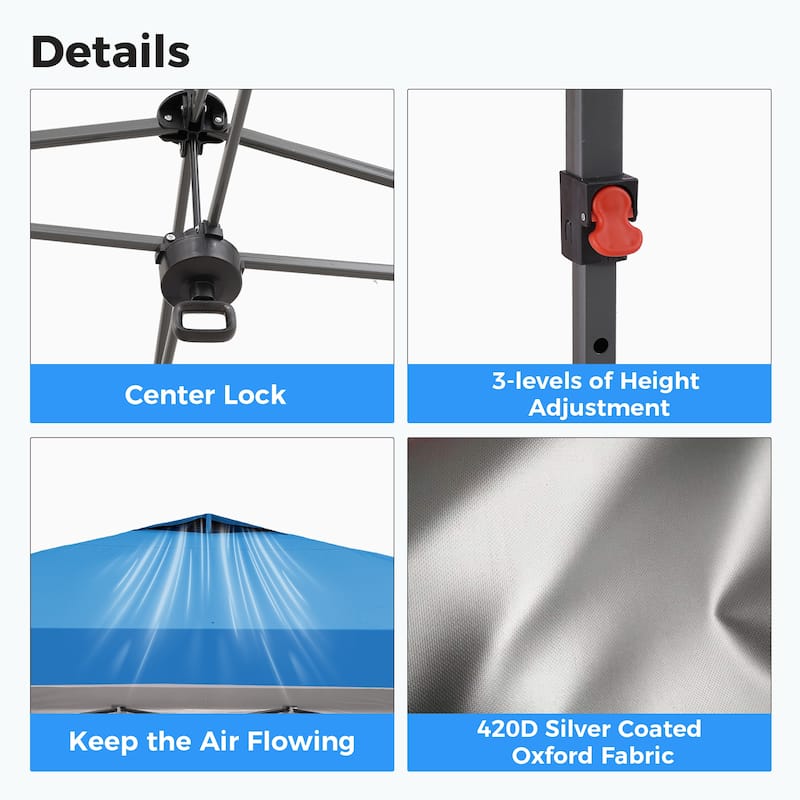 Ainfox 12x12FT Pop Up Canopy Tent with One Push Setup, Gazebo with 4 PVC Transparent Sidewalls