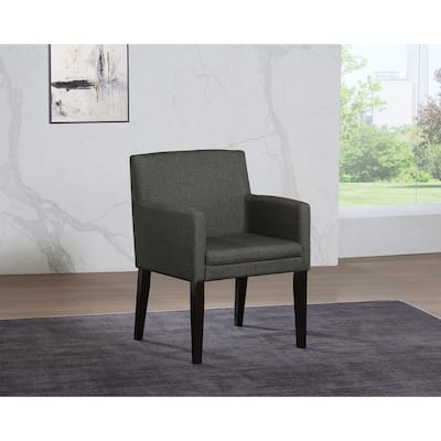 Houston Charcoal Grey and Black Upholstered Arm Chairs (Set of 2)