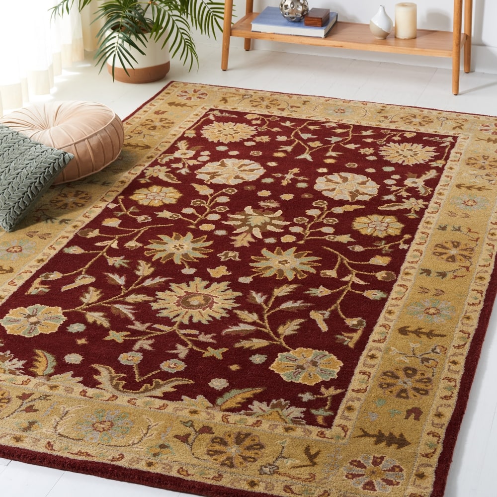 SAFAVIEH Handmade Heritage Layered Faux Bois Traditional Oriental Wool Rug