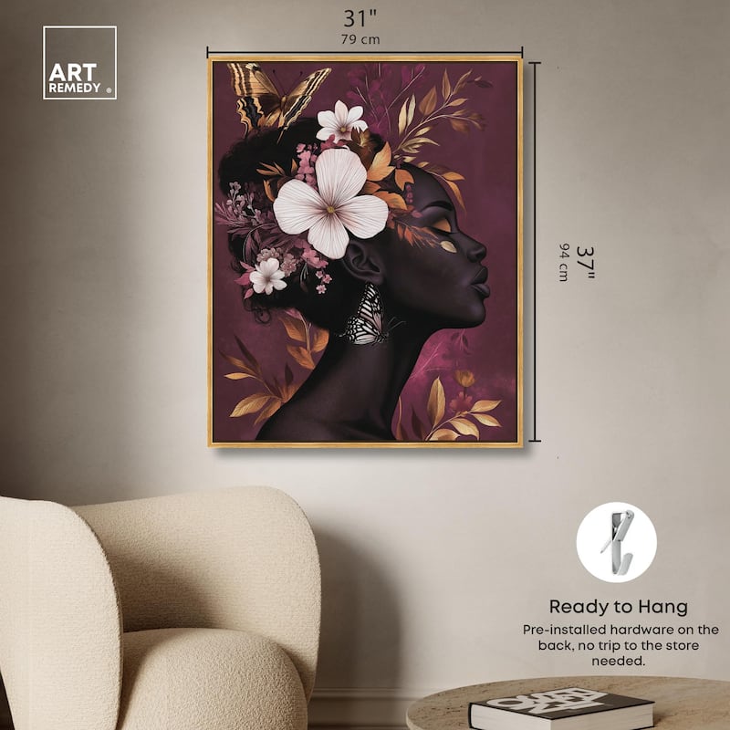 She Blooms in Darkness I Canvas by Art Remedy