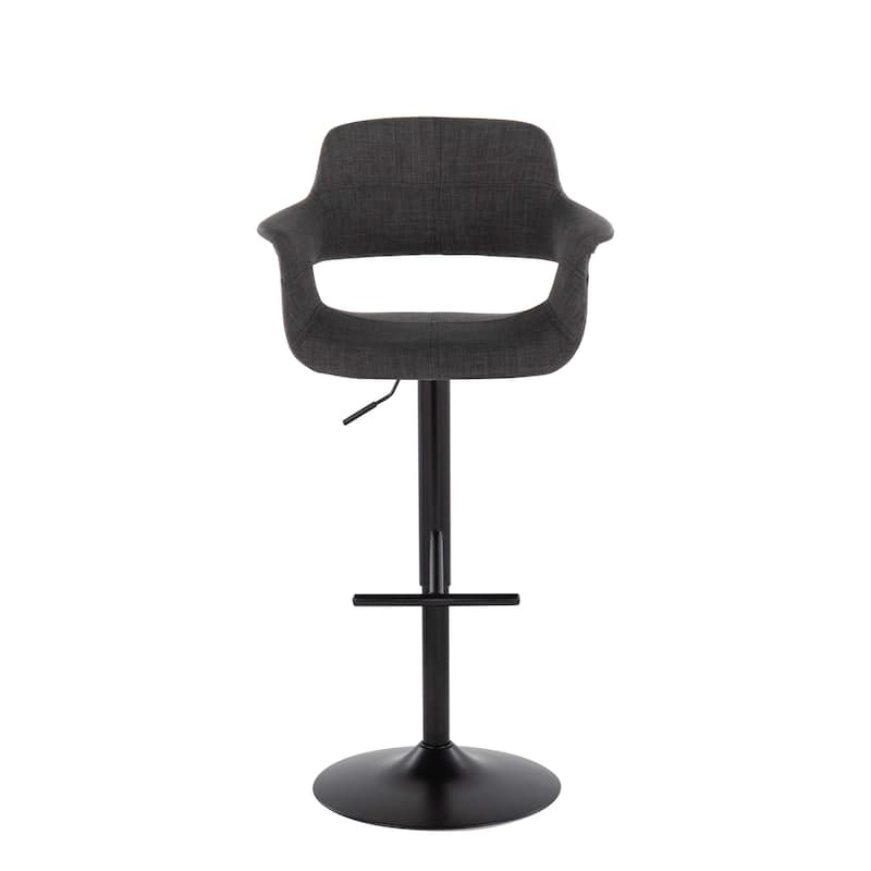 Lumisource Barstool with Swivel in Black and Charcoal, Set of 2 - 19"Lx23.5"Wx39-47.5"H