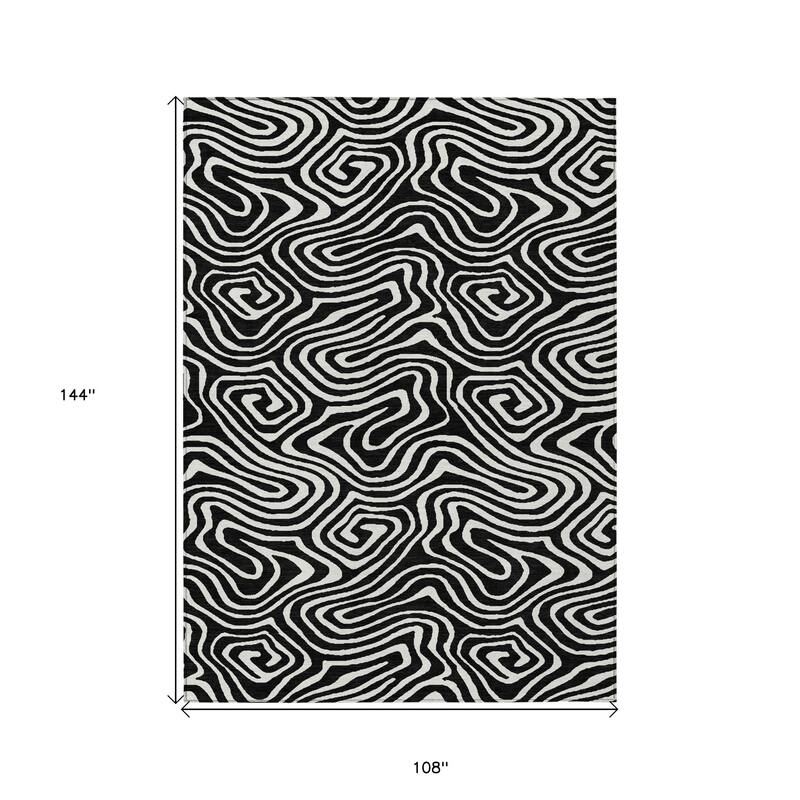 HomeRoots Abstract Transitional Rectangle Outdoor Rug