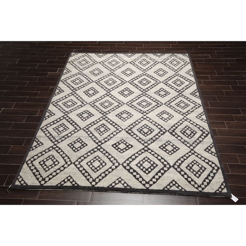 Hand Knotted Tibetan Wool Modern & Contemporary Oriental Rug (8x10) - 8' 4'' x 10' 3''