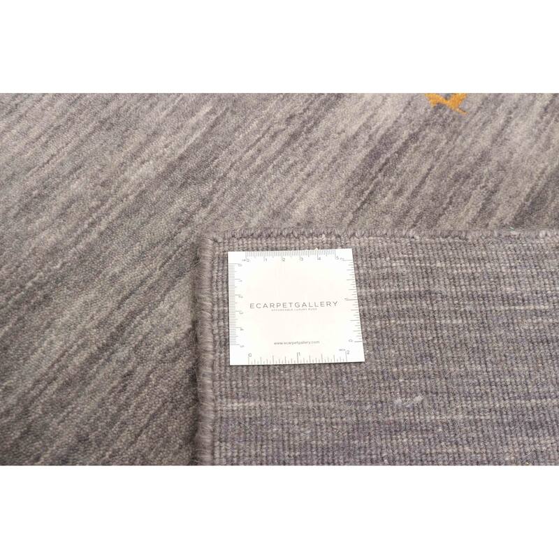 ECARPETGALLERY Hand Loomed Kashkuli Gabbeh Grey Wool Rug - 2'6 x 7'6