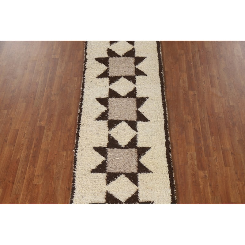 Anatolian Oriental Runner Rug Natural Dye Hand-knotted Wool Carpet - 3'0"x 10'5"