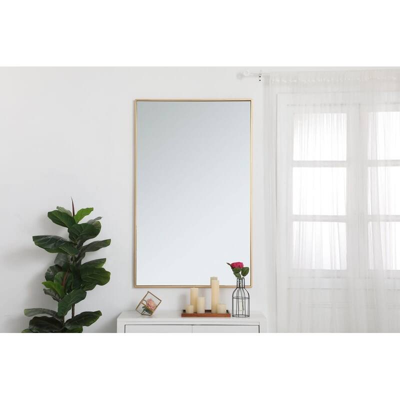 Elegant Lighting Eternity 30" x 48" Rectangular Beveled Metal Framed