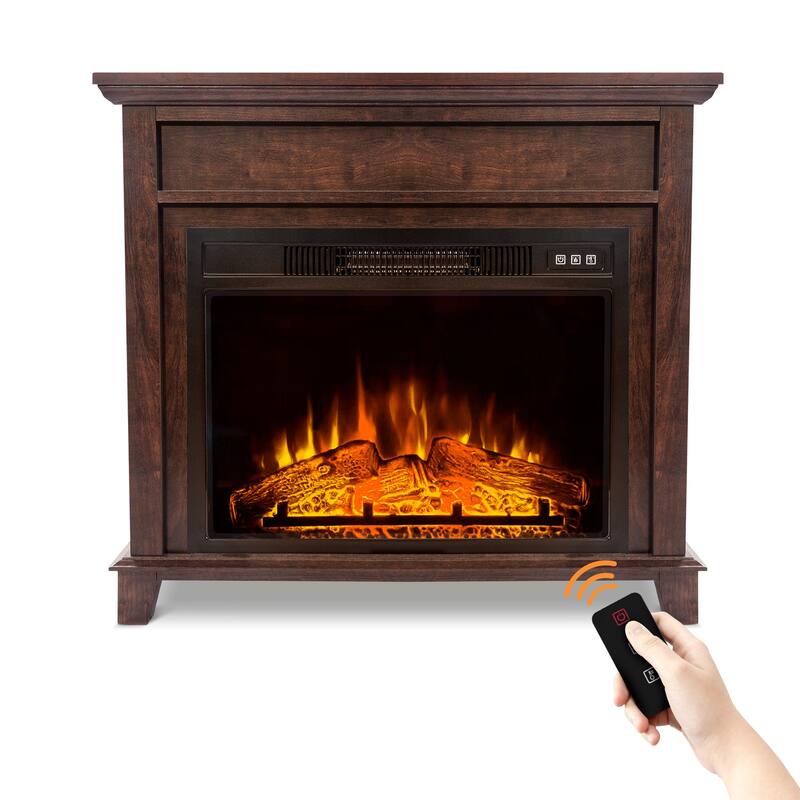 31.65'' /47.6'' Freestanding Electric Fireplace With Mantel