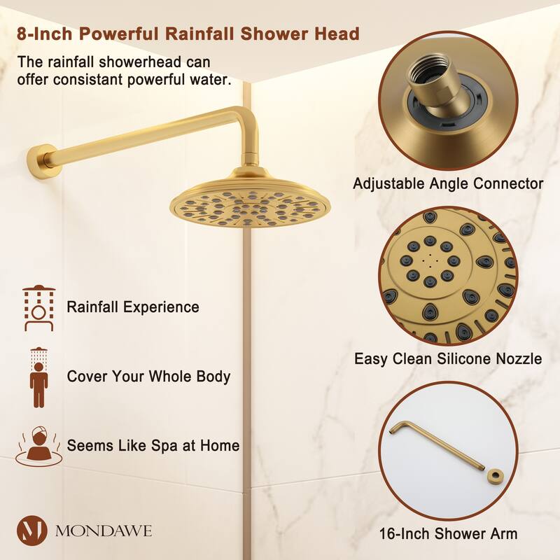 Retro Series 8 in. Rain Wall Mount Dual Shower Heads with 1.8 GPM