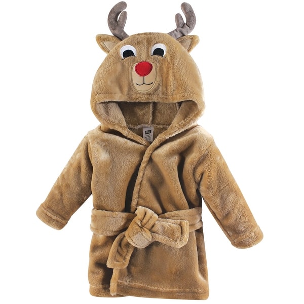 slide 1 of 1, Hudson Baby Infant Boy Plush Animal Bathrobe, Boy Reindeer, 0-9 Months - Boy Reindeer - 0-9 Months 0-9 Months - Boy Reindeer