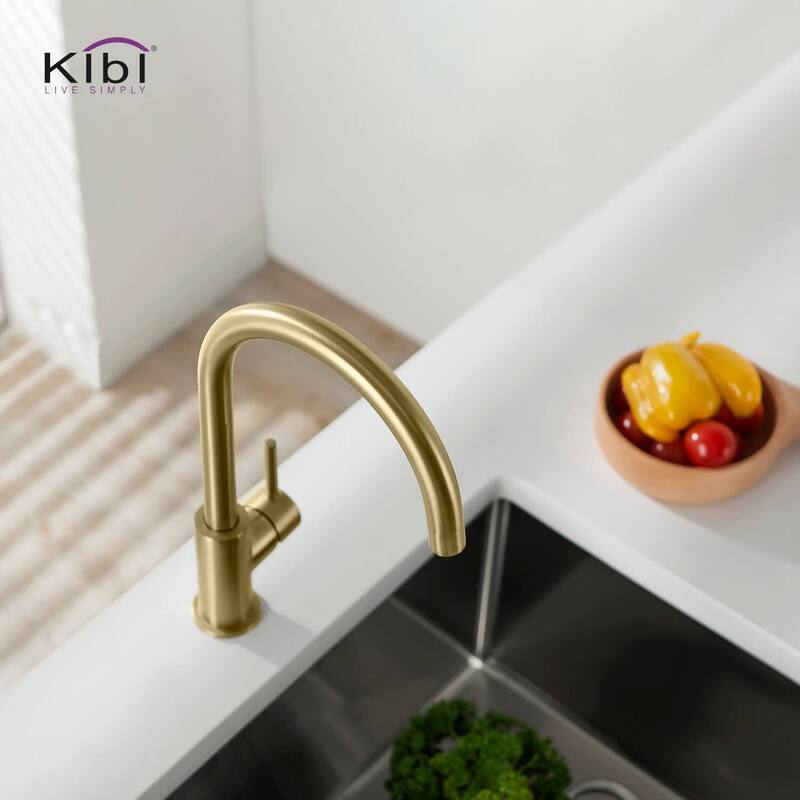 Lead Free Solid Brass High Arc Single Level Bar Prep Kitchen Faucet with Single Handle