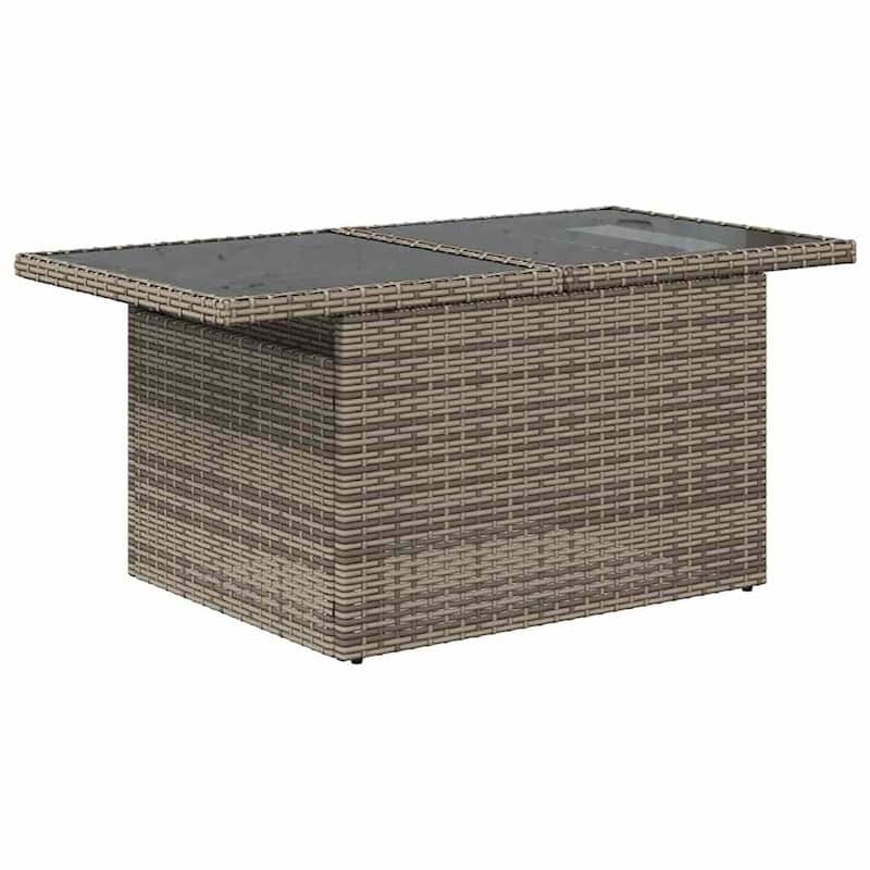 vidaXL Patio Sofa Set with Cushions Table and Couches 11 Piece Poly Rattan - 24.4" x 24.4" x 27.2"