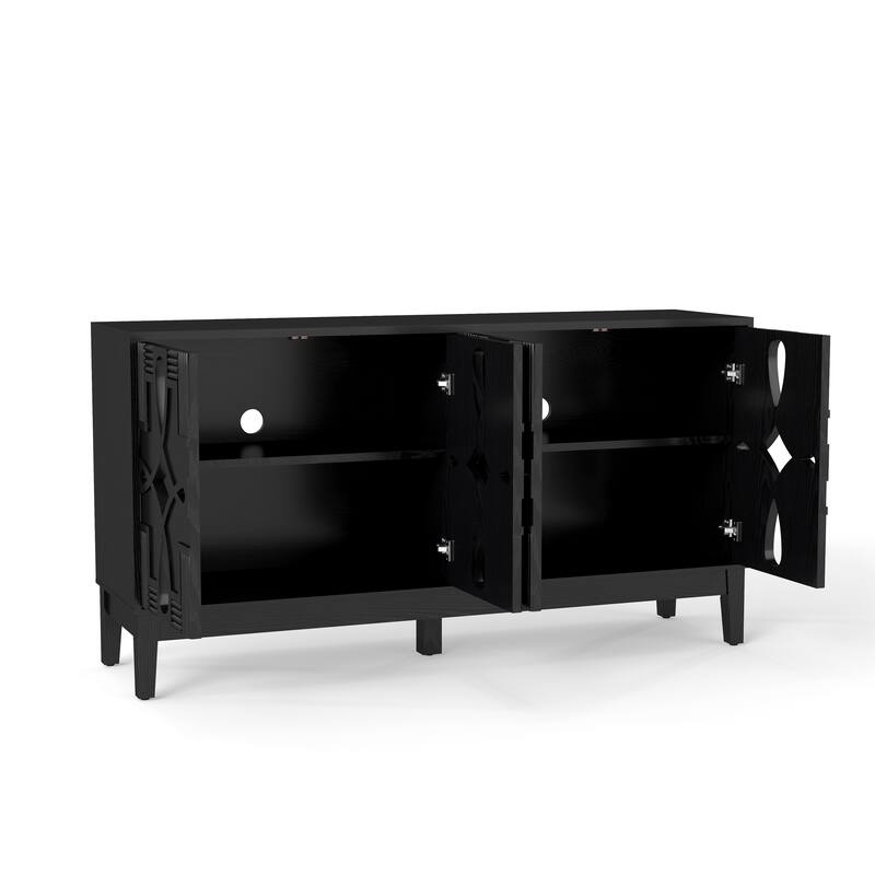 Console Cabinet Bathroom Floor Cabinet with Adjustable Shelves, Buffet Server Cabinet Sideboard TV Stand