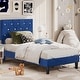 preview thumbnail 28 of 65, VECELO Upholstered Kids Bed Frame with Diamond Tufted Headoard,Twin Size Bed Set of 2