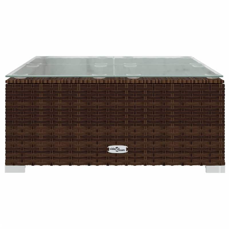 vidaXL Patio Lounge Set Outdoor Sectional Sofa Set Table Garden Poly Rattan - 27.6" x 27.6" x 23.8"