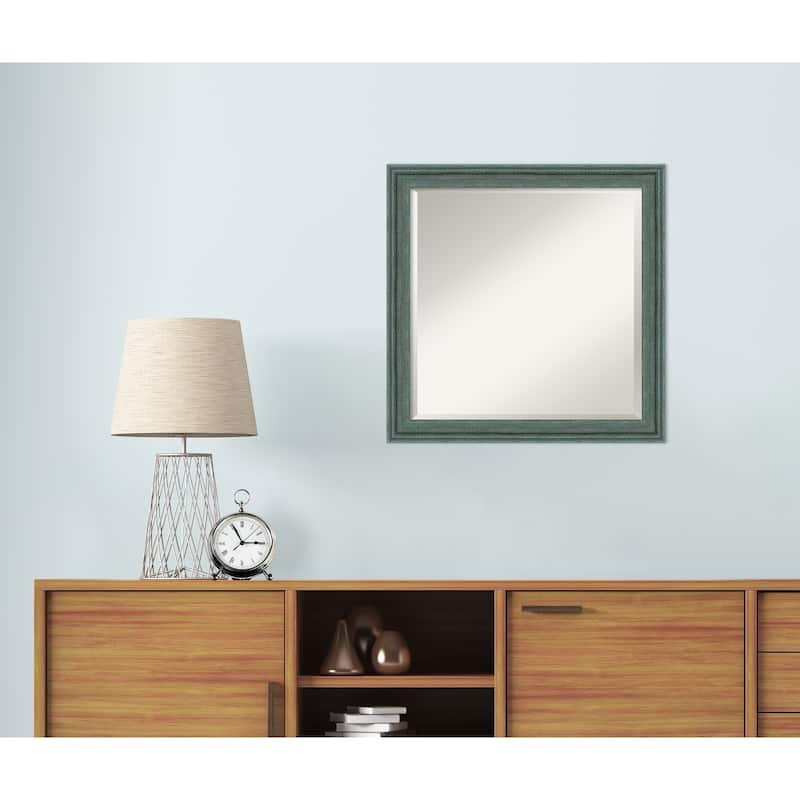 Upcycled Beveled Wood Framed Wall Mirror