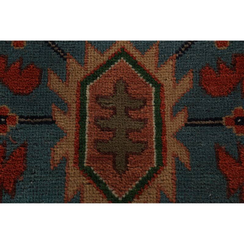 Orange Medallion Heriz Serapi Oriental Large Rug Handmade Wool Carpet - 16'4"x 24'6"