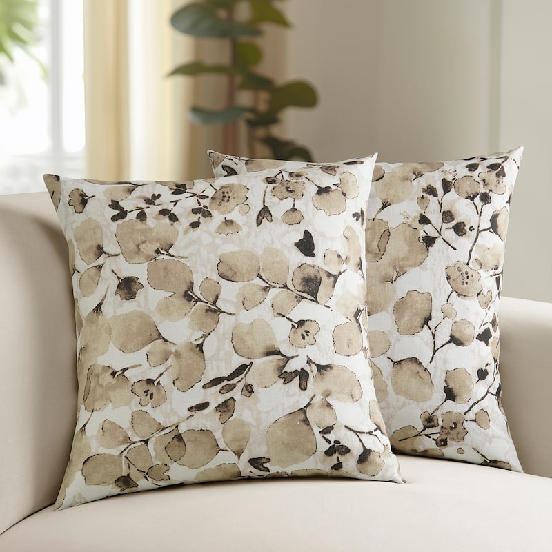 Exclusive Fabrics Printed Cotton Throw Pillow Covers 18 X 18 - Textured Decorative Pillow Covers (Set of 2)