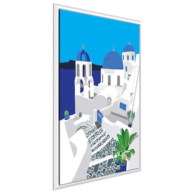 "Santorini Architecture" Print on Floating Canvas