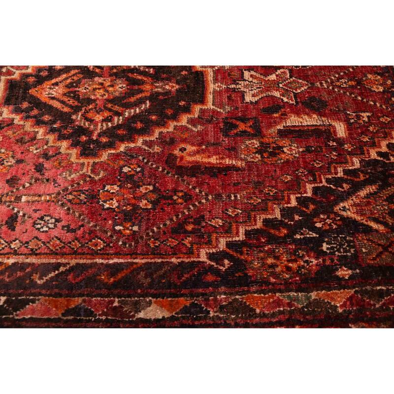 ECARPETGALLERY Hand-knotted Melis Vintage Dark Red Wool Rug - 3'7 x 7'3