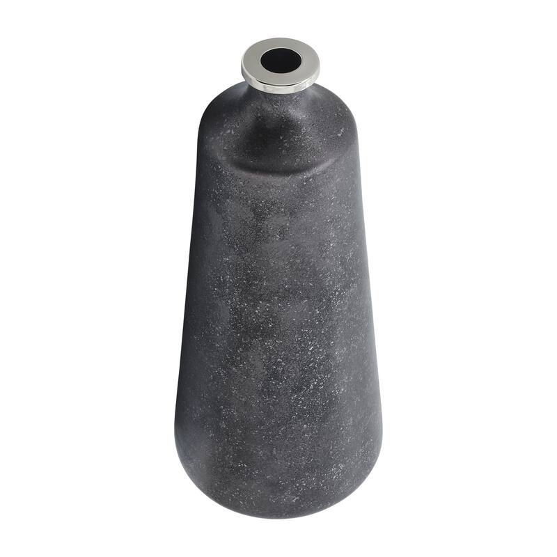 Sagebrook Home Glass & Aluminum Vase, Exquisite Home Decor Piece, Unique Accent for Stylish Interiors