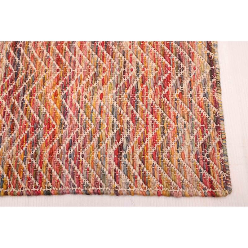 ECARPETGALLERY Braid weave Sienna Red Wool Rug - 5'1 x 7'6