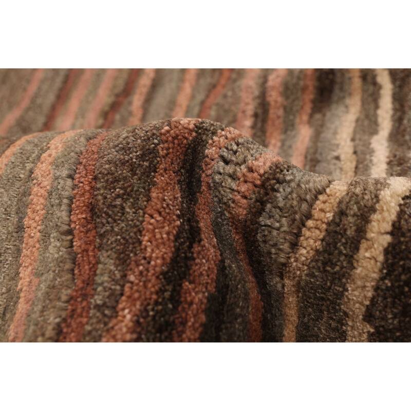 ECARPETGALLERY Hand-knotted Peshawar Ziegler Dark Brown, Taupe Wool Rug - 5'1 x 7'0