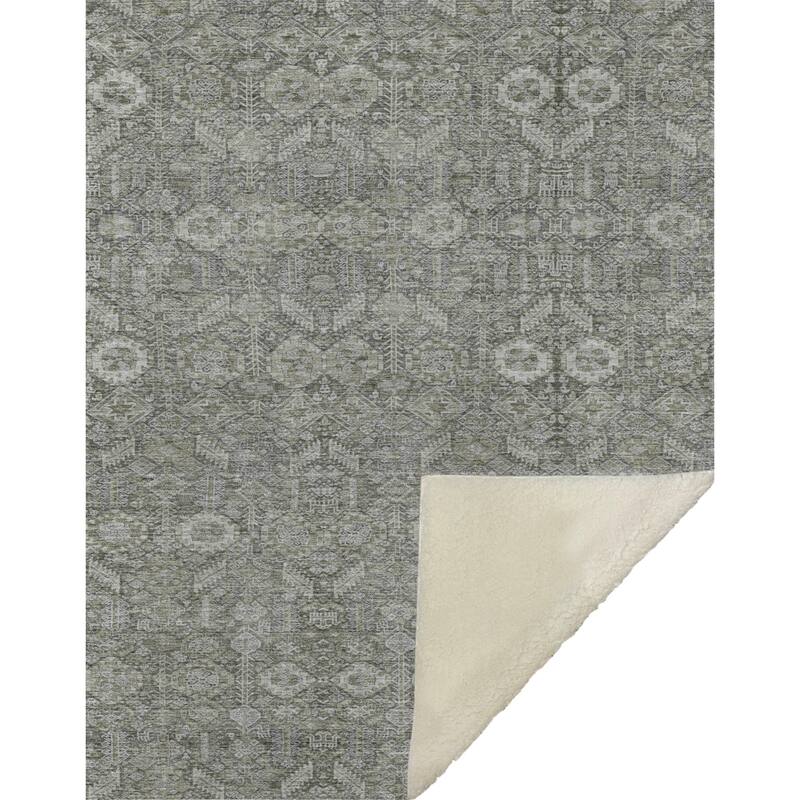 Premium Machine Washable Boho Moroccan Sherpa Throw Blanket