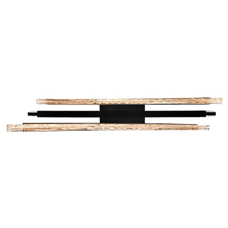 Saber Integrated LED 50in Black Chandelier with Handcrafted Glass