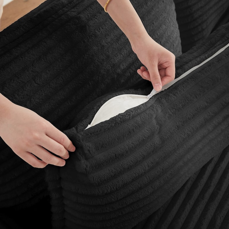 109.4" L-Shaped Cloud Sectional Sofa with Ottoman, No Assembly Required