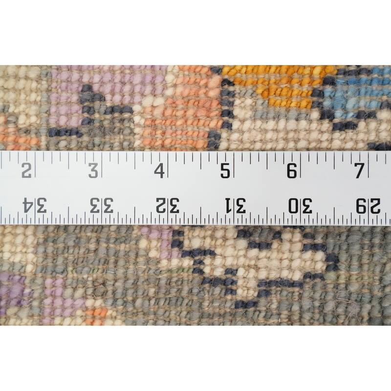 Hand Knotted Oriental 100% Wool Carpet Transitional Medallion Pink Oushak Area Rug - 6' 10'' X 5' 6''