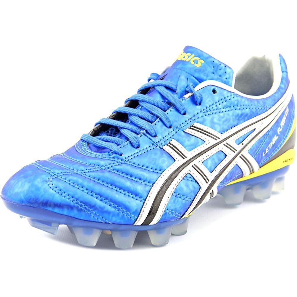blue asics boots