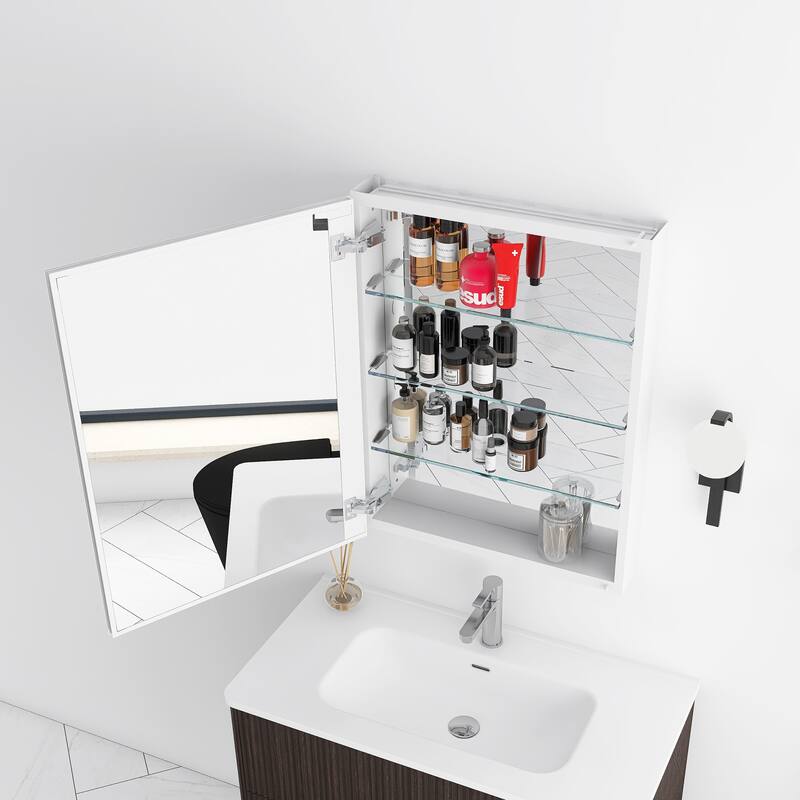 Rectangular Aluminum Medicine Cabinet with Mirror
