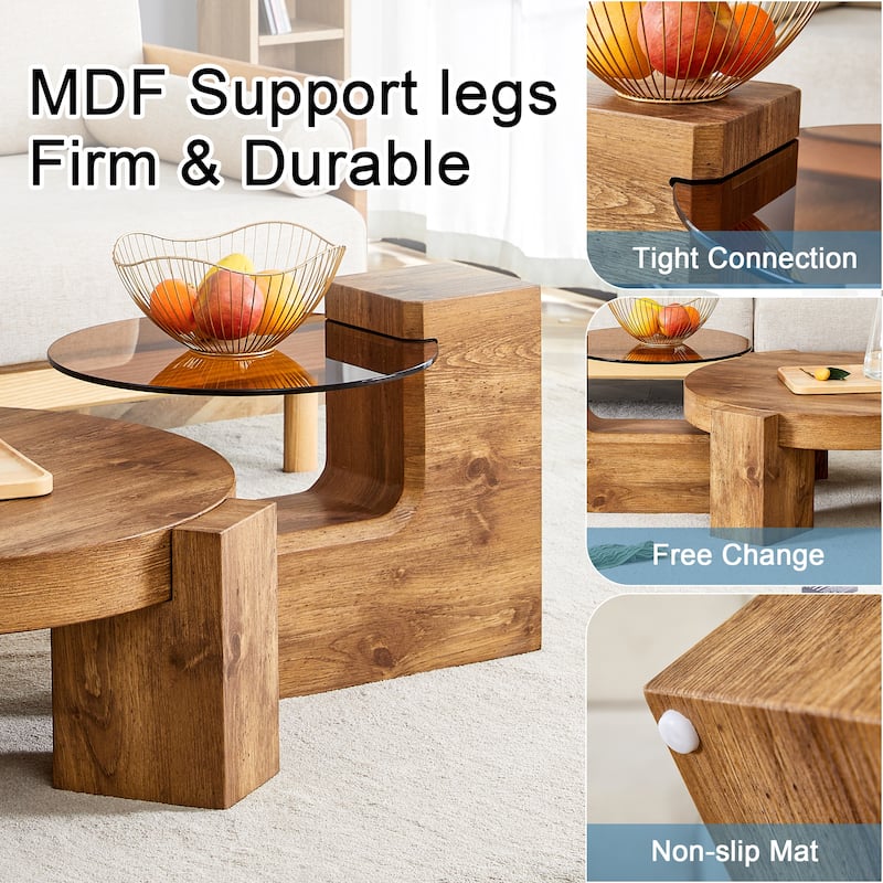 The Detachable Double-Decker Coffee Table,And The Detachable Design Can make The use of space more flexible