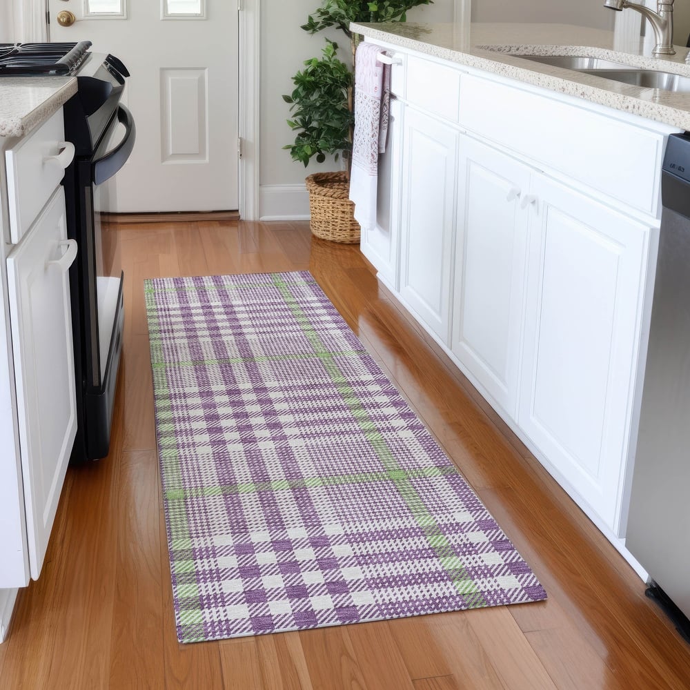 Premium Washable Super Soft Modern Plaid Mayfield Rug