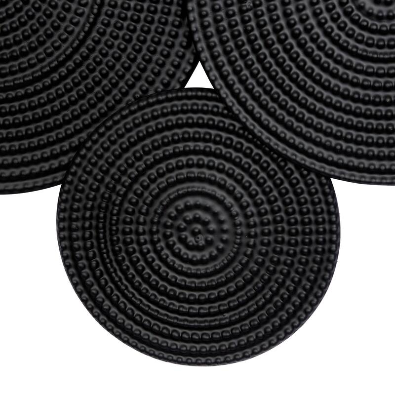 CosmoLiving by Cosmopolitan Metal Plate Wall Decor with Textured Circles - Gold or Black