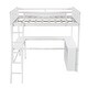 preview thumbnail 5 of 7, Full Size Solid Pine Wood Loft Bed with Shelves and Desk, Wooden Loft Bed with Desk