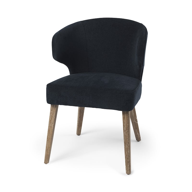 HomeRoots Ivory and Brown Mid Century Wingback Dining Chair - 25" W x 32" H x 22" D