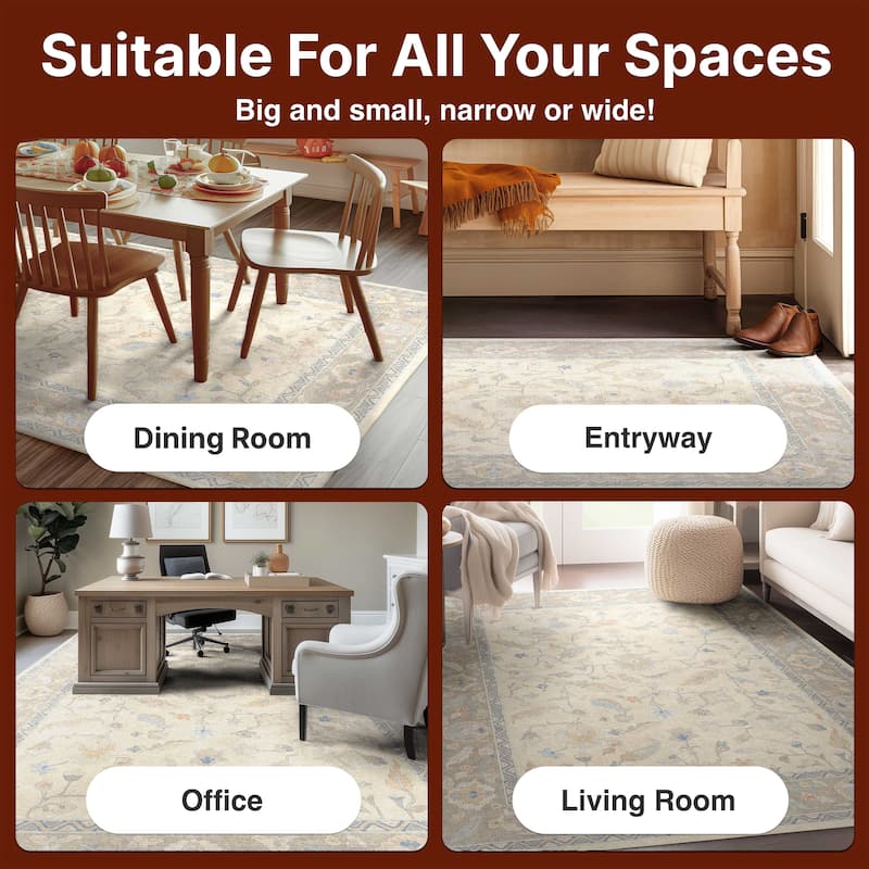 Well Woven Ushak Mardin Updated Traditional Boho Flat-Weave Area Rug