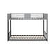 preview thumbnail 4 of 12, Black Twin over Twin Size Metal Bunk Bed with Vent Board