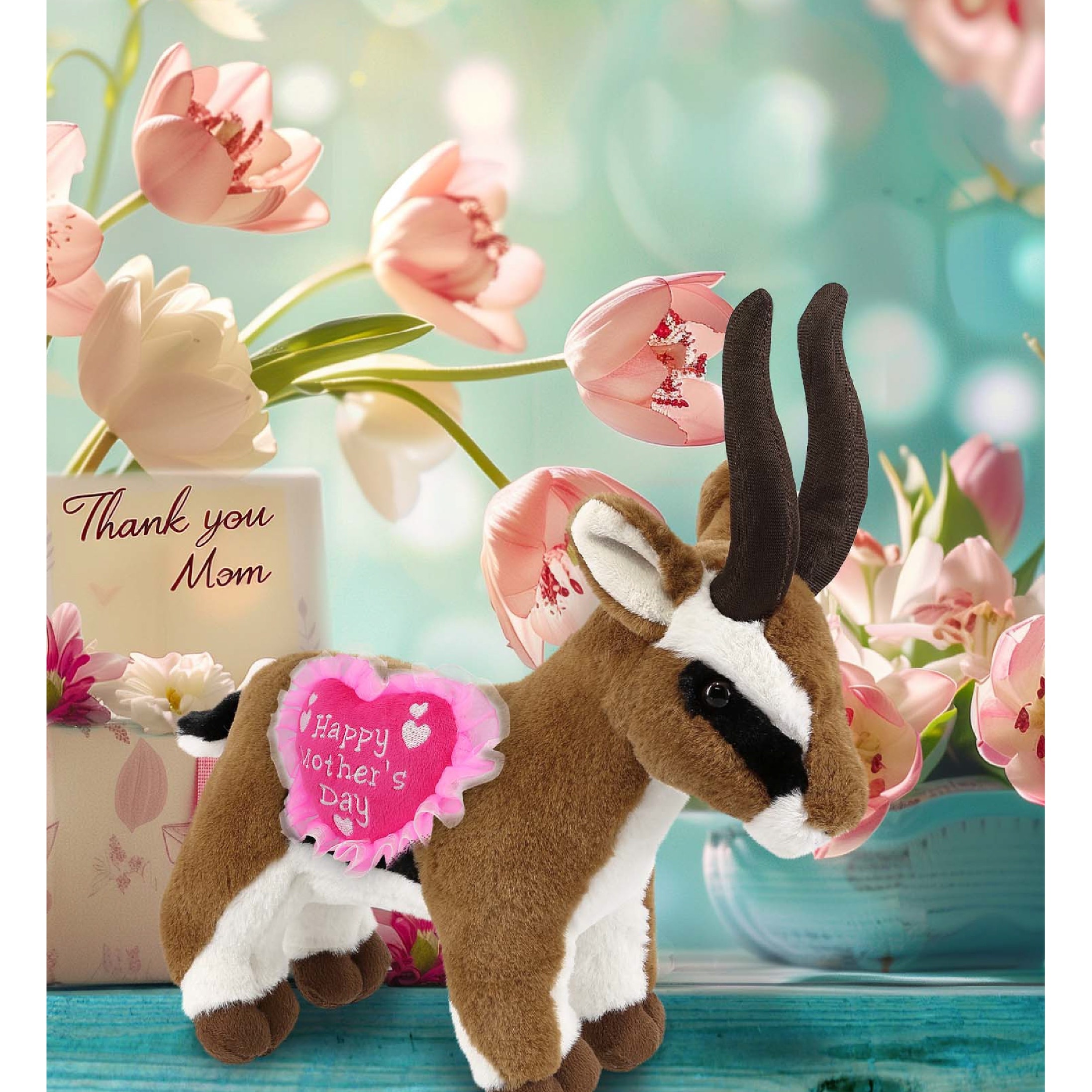 DolliBu Happy Motherundefineds Day Super Soft Plush Antelope With Pink Heart 10 inches Bed Bath Beyond 40770295