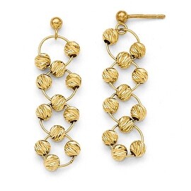 14k Rose Gold Italian Fashion Ribbon Dangle Earrings - 15637409 ...